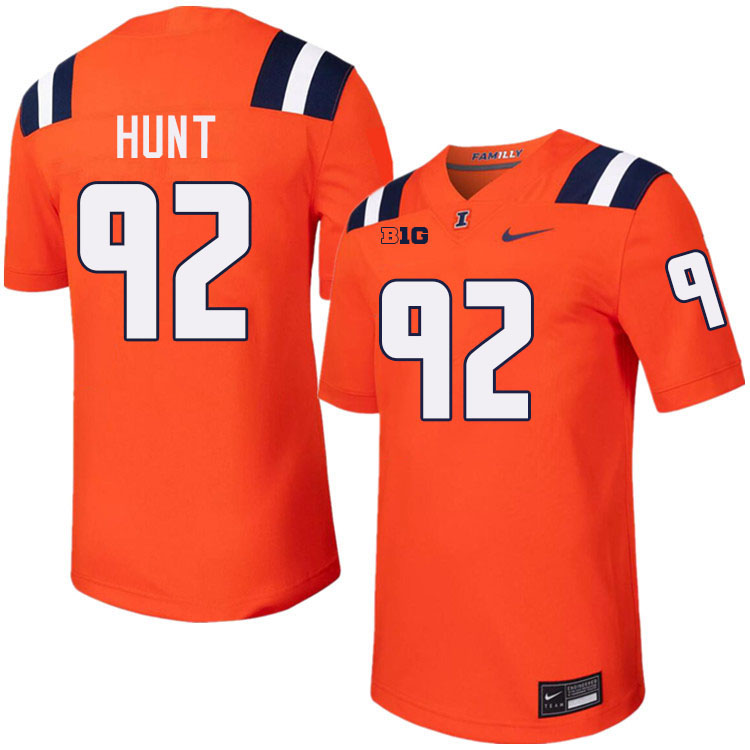 #92 Gentle Hunt Illinois Fighting Illini Football Jersey,Uniforms-Orange